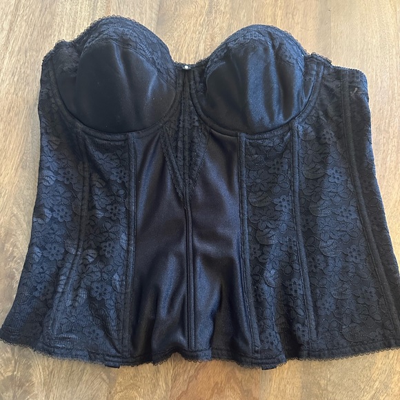 Vintage black lace corset bustier - Picture 3 of 11